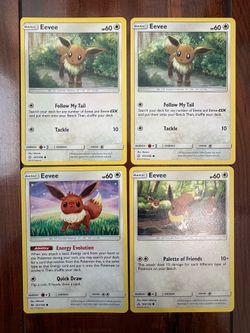 Pokemon Eevee Sun & Moon Non Holo Common Lot of 4! NM/M PACK FRESH! ⭐️
