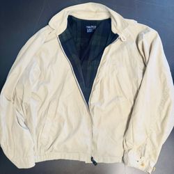 Nautica Jacket Adult XL, Light, Beige, Full Zip Windbreaker