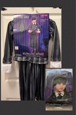 New! Rubies Wednesday Addams Costume w/ Wig *Size 5-7Y