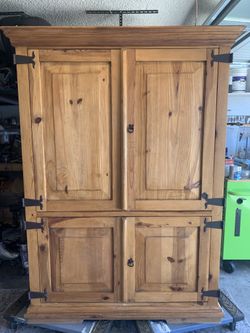 Rustic pine computer hutch / computer desk