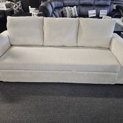 Brand New Ivory 
Convertible Sofa
Sleeper Sofa with Pull-Out Bed (Sofa: 85" x 32" x 33"H; Pull-Out Bed: 85" x 57" x 33"H)