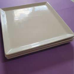 POTTERY BARN GREAT WHITE SQUARE 10" PLATE DINNER.