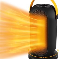 Space Heater,Portable Electric Heater,1200W/600W Safe & Quiet Oscillating Ceramic Heater,Tilt & Over-Heat Portection,Suitable for Office Home