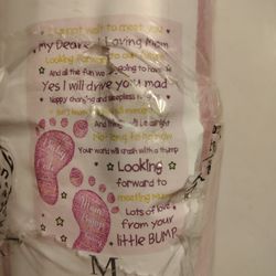 NEW Baby Girl To New Mom Fleece Throw Blanket 