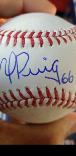 Dodgers Yasiel puig autograph baseball