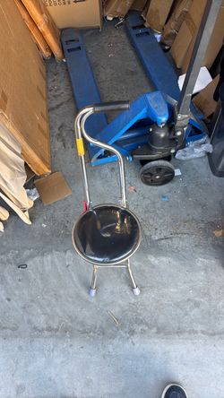 Chrome Stool with Backrest