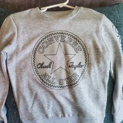 New W/Tags Girls Grey Converse Pullover Sweater Size 4