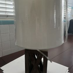 Table Top Lamp With White Shade 