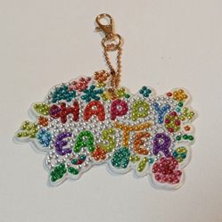 Blingy Colorful "HAPPY EASTER " Keychain