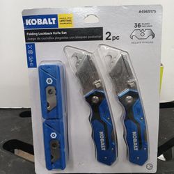 KOBALT Folding Lockback Utility Knife Set  Hook Edge (contact info removed) (New)