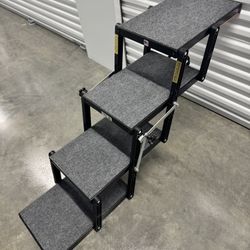 Folding Pet Ramp – Low Angle Dog Stairs, Car/SUV Access
