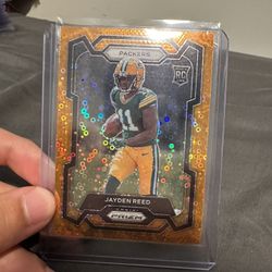 Jayden Reed Mike Singletary 2023 Panini Prizm Football Orange Disco Rookie 