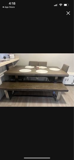 Bench and table dinner table