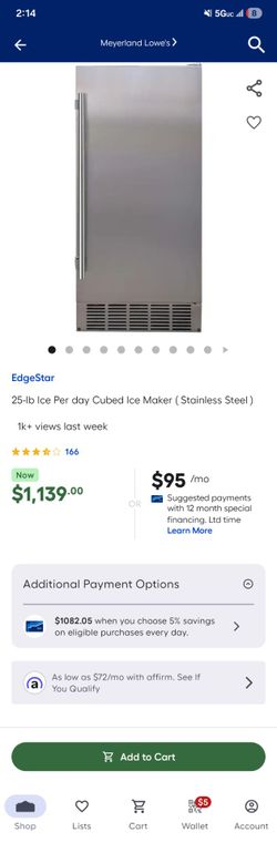EdgeStar Stainless Ice Maker for Sale - As-Is / Repair