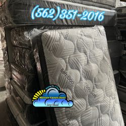 Bamboo Queen Pillowtop Mattress And Box Set New Cama Colchon 