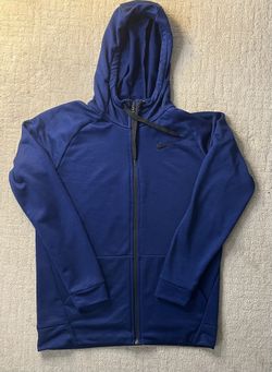 Mens Nike Blue Zip-up Hoodie-Medium