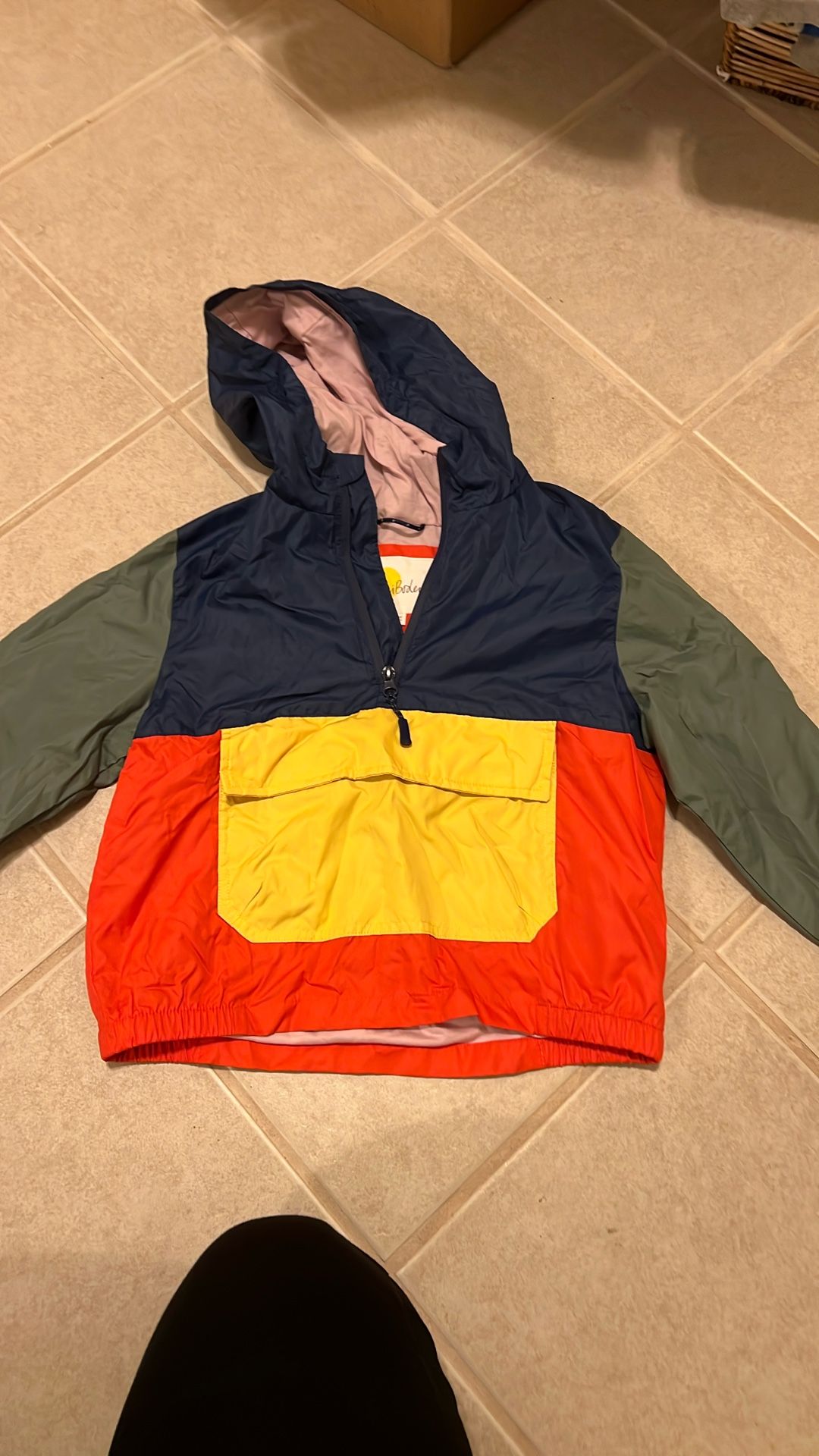 Mini Boden Rain Pull Over Jacket Size 4-5