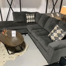 Abinger Smoke Grey 2 Piece Sectional with Chaise by Ashley Furniture 