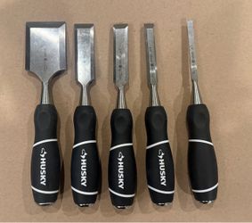 Husky 5-Piece Wood Chisel Set with Heavy-Duty 2" (51mm) Chisel