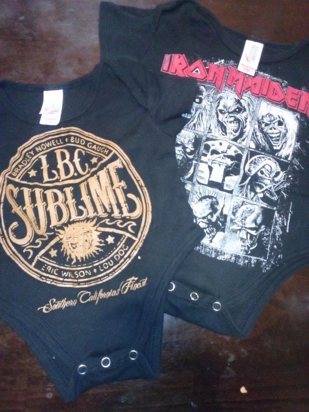 Baby Onesies Sublime And Iron Maden