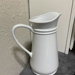 White Pottery Barn Vase/ Drink Canister