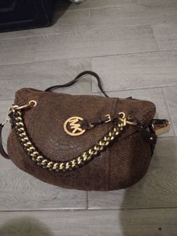 Michael kors Brown gold snake skin  crossbody bag $150