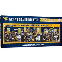 west virginia mountaineers Game day in the dog house 1000 piece puzzle