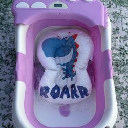 Bañera plegable para bebé con termómetro digital: Cocodrilo 