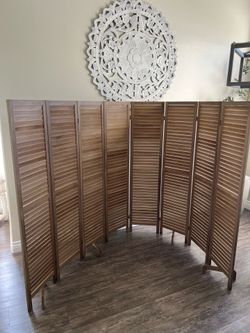 8 panel Dividers and Folding Privacy Screens, Wood Louvered Separators Divider Wall for 5.6 tall