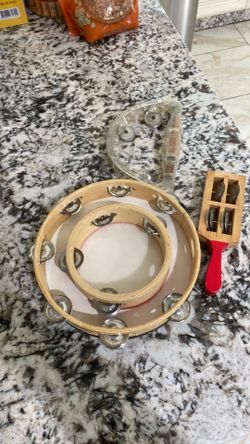 Music instructions adult and kids tambourine