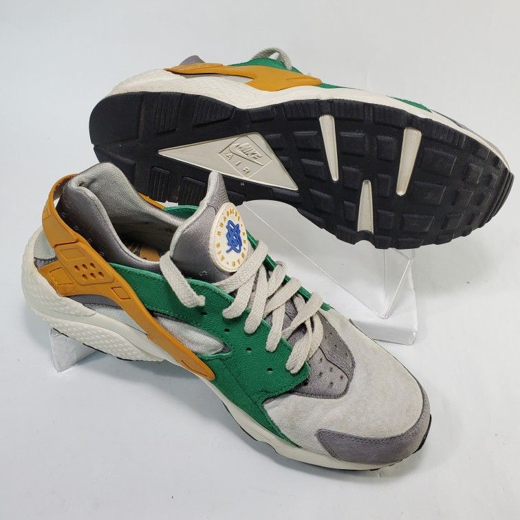 Nike Air Huarache Run SE Men's 12 M Shoes Suede Pine Green Gold