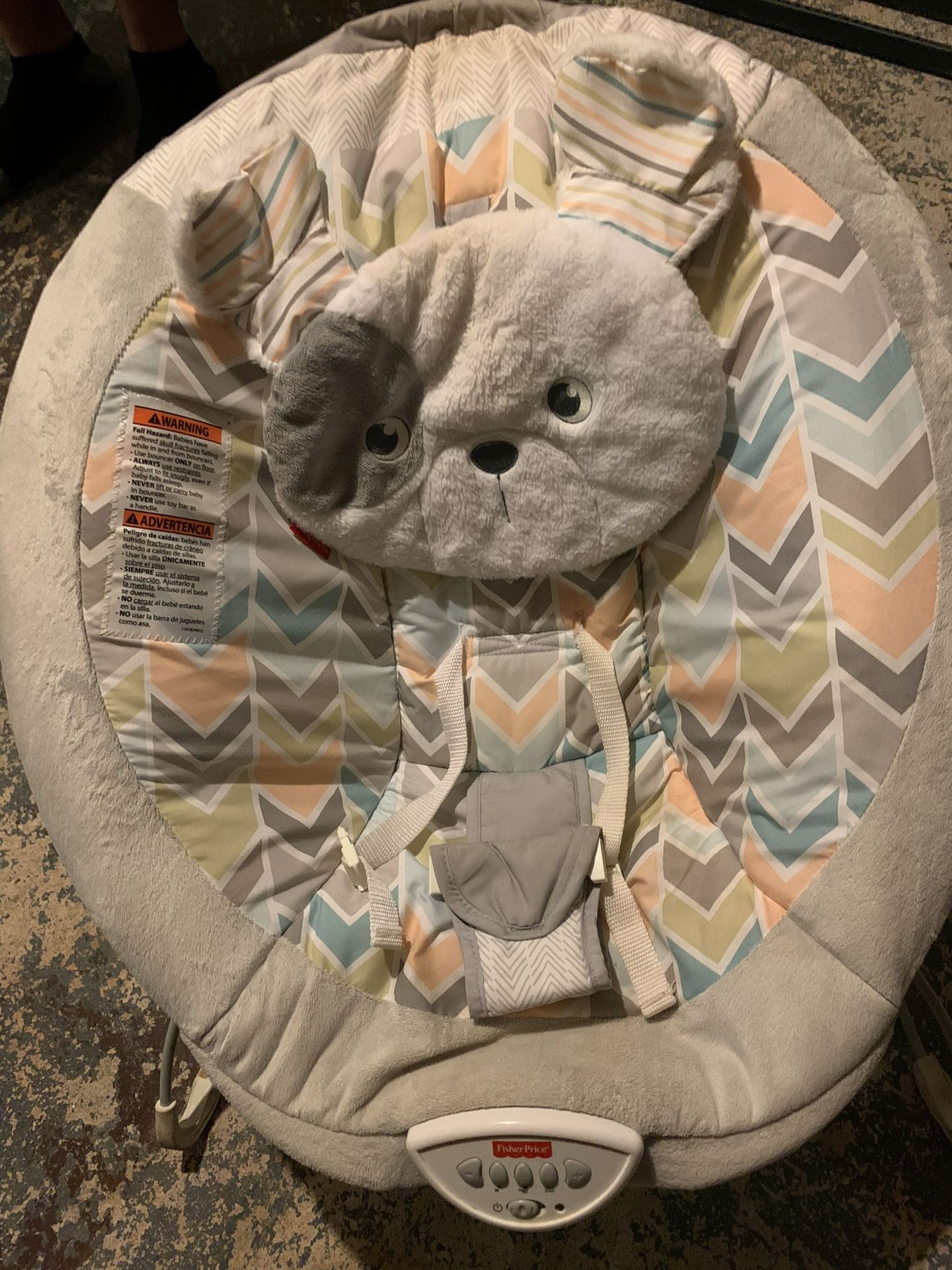 Fisher-Price Deluxe Bouncer – Snugapuppy Edition (Needs Batteries)
