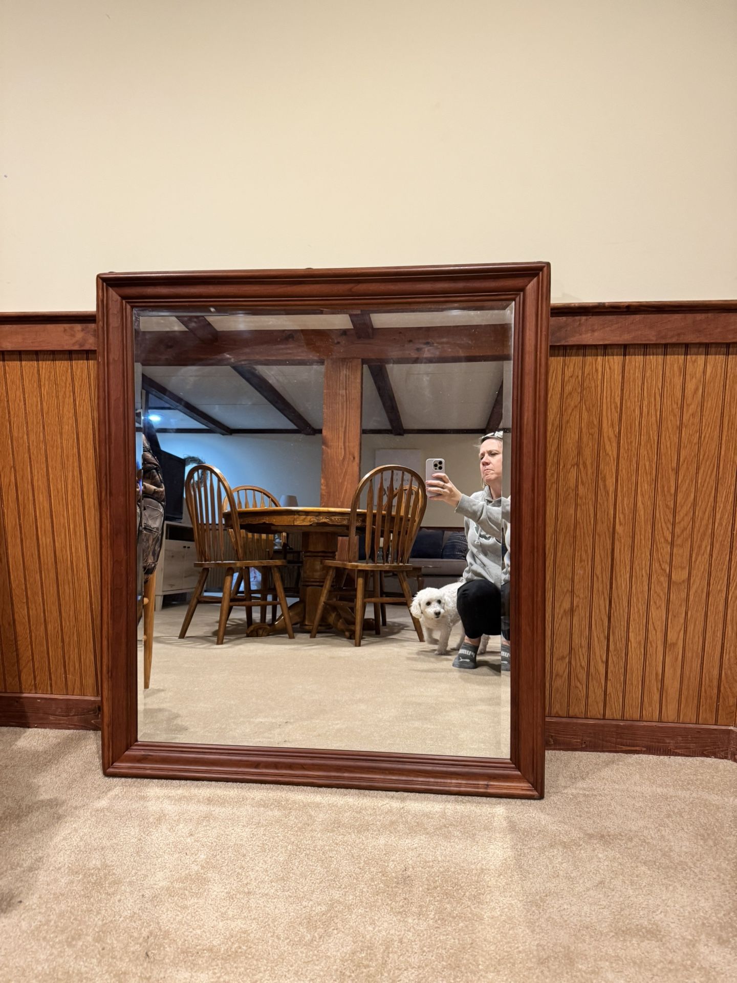 Solid Cherry Wood Framed Mirror