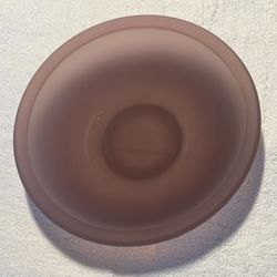 Vintage Dusty Plum Satin Frosted Glass Dish For Candy/Jewelry