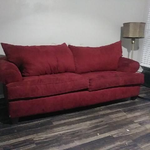 Maroon Suede Sofa Sleeper 