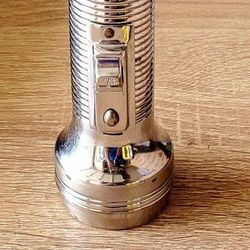 Old Timey 1960's Vintage Ribbed Flashlight From Your Grandpaw's Time