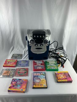 Memorex CD+G Karaoke Machine + Large Karaoke Disc Bundle & Cables