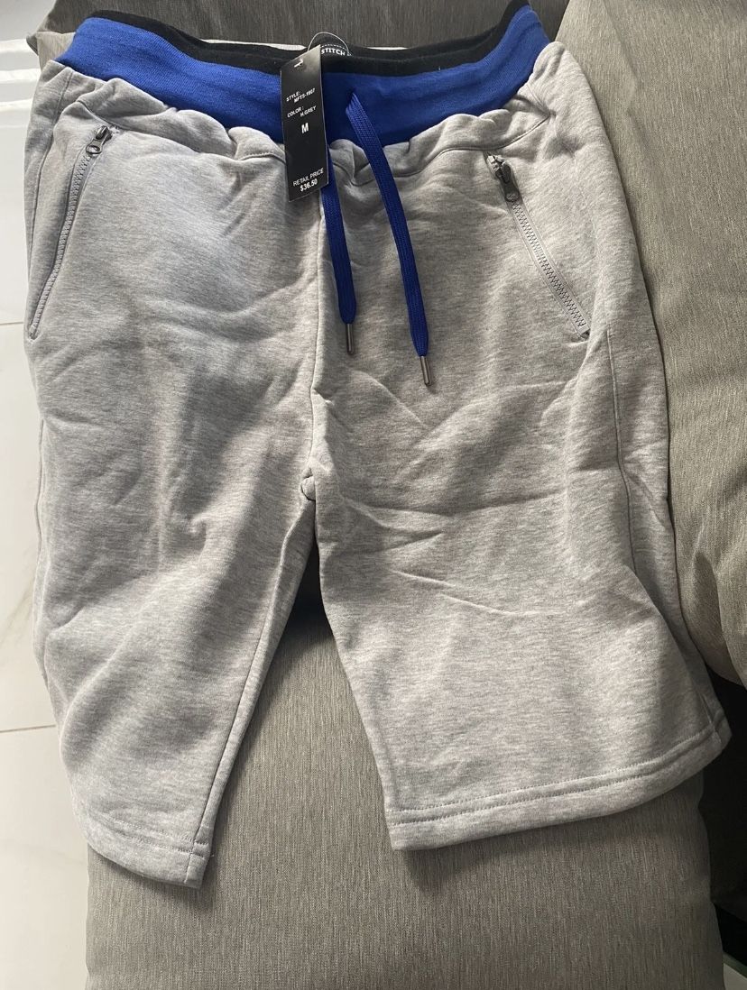Mens Gray Cotton Flex Shorts Size M
