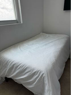 Twin size bed mattress and frame