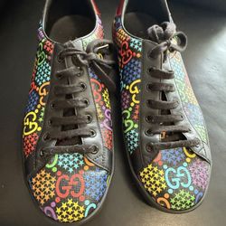 Authentic Gucci Aces Psychedelic Multicolor Sneakers Men's Size 8