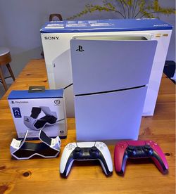 Sony PlayStation 5 Slim Bundle with Controllers and Charging Station