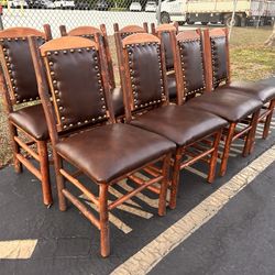 $1,200 for (8) NEW Old Hickory Furniture Rocky Mountain/Log Cabin High Back Chairs 