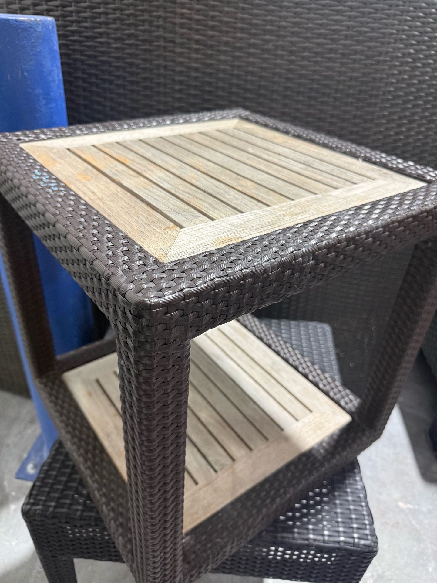 patio table. wood top.
