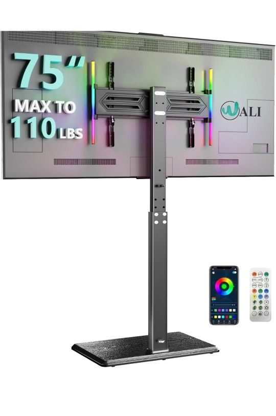 Floor TV Stand with LED Lights