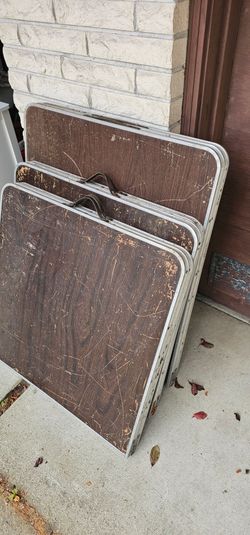Set of 3 Vintage Aluminum Folding Camping Tables