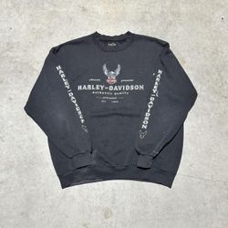 Harley Davidson Lake Tahoe Nevada black & white sweatshirt streetwear L