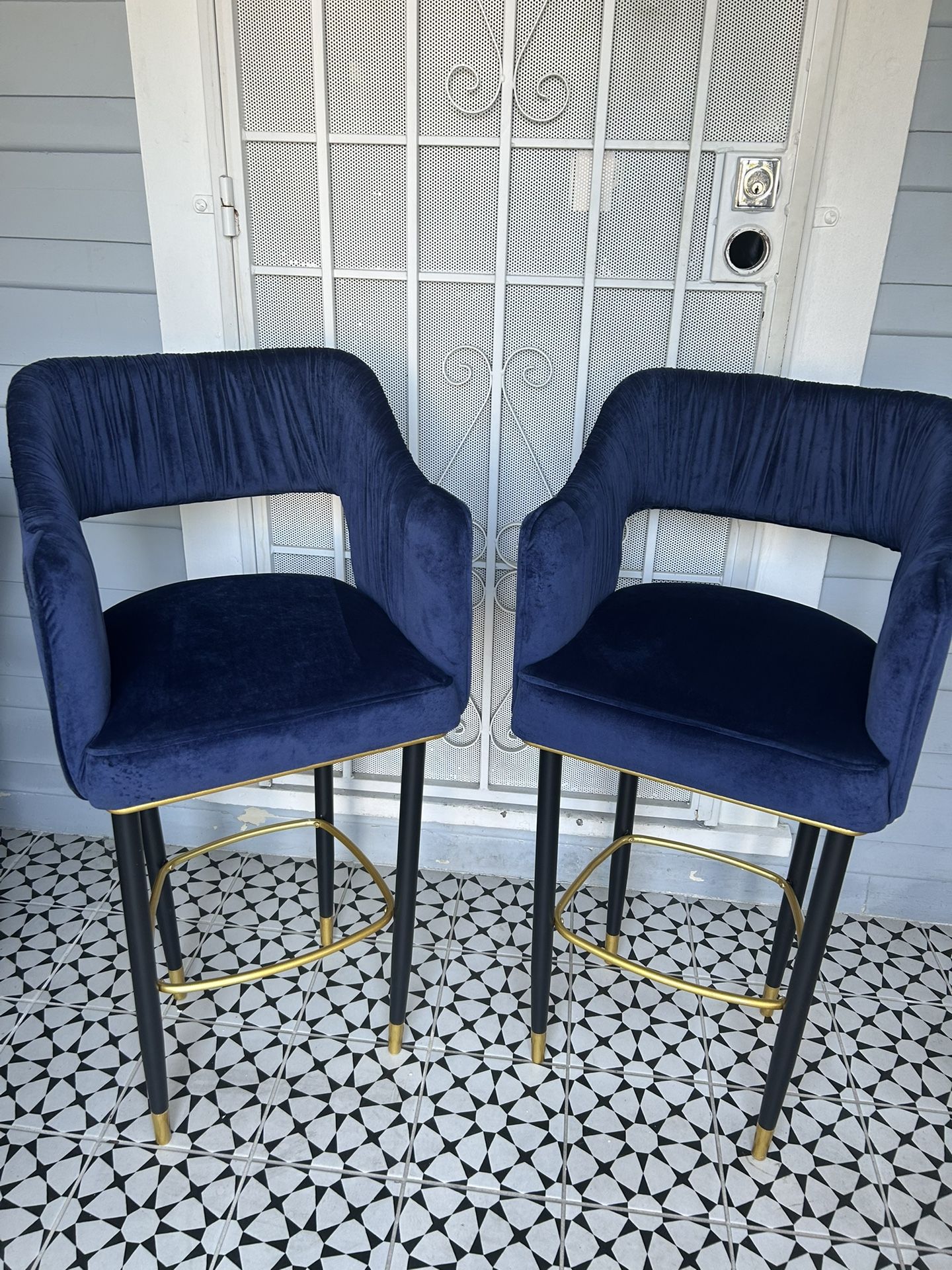 Pair of Velvet Barstools Never Used