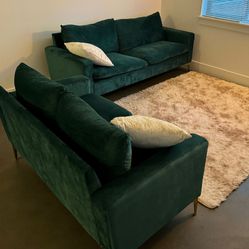 Green Velvet Sofa (Couch)