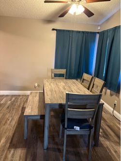 6 person is dining room set.