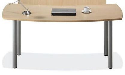 Curved Desk with 4-Post Base
